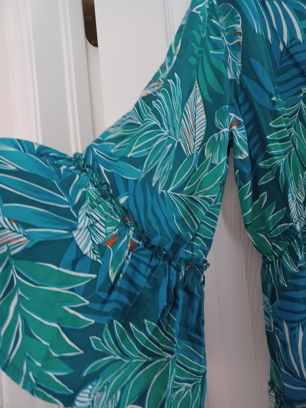Blue Island Womens Size 1X Tropical Blue Green Tropical Beach Cover-Up. - Picture 3 of 9